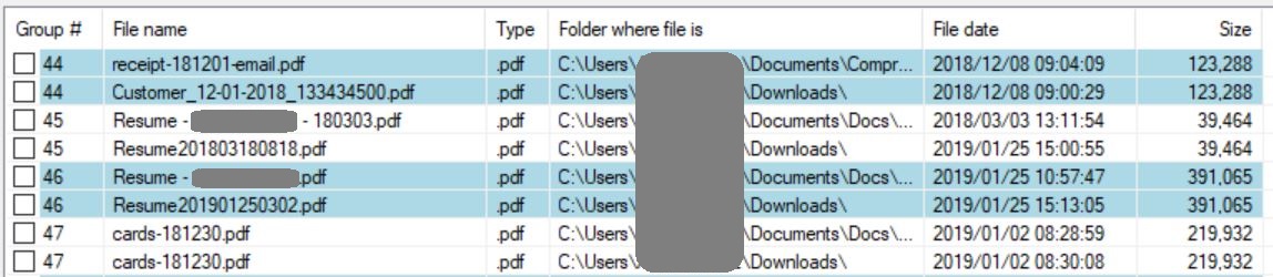 Duplicate Files Handler - sample duplicate files